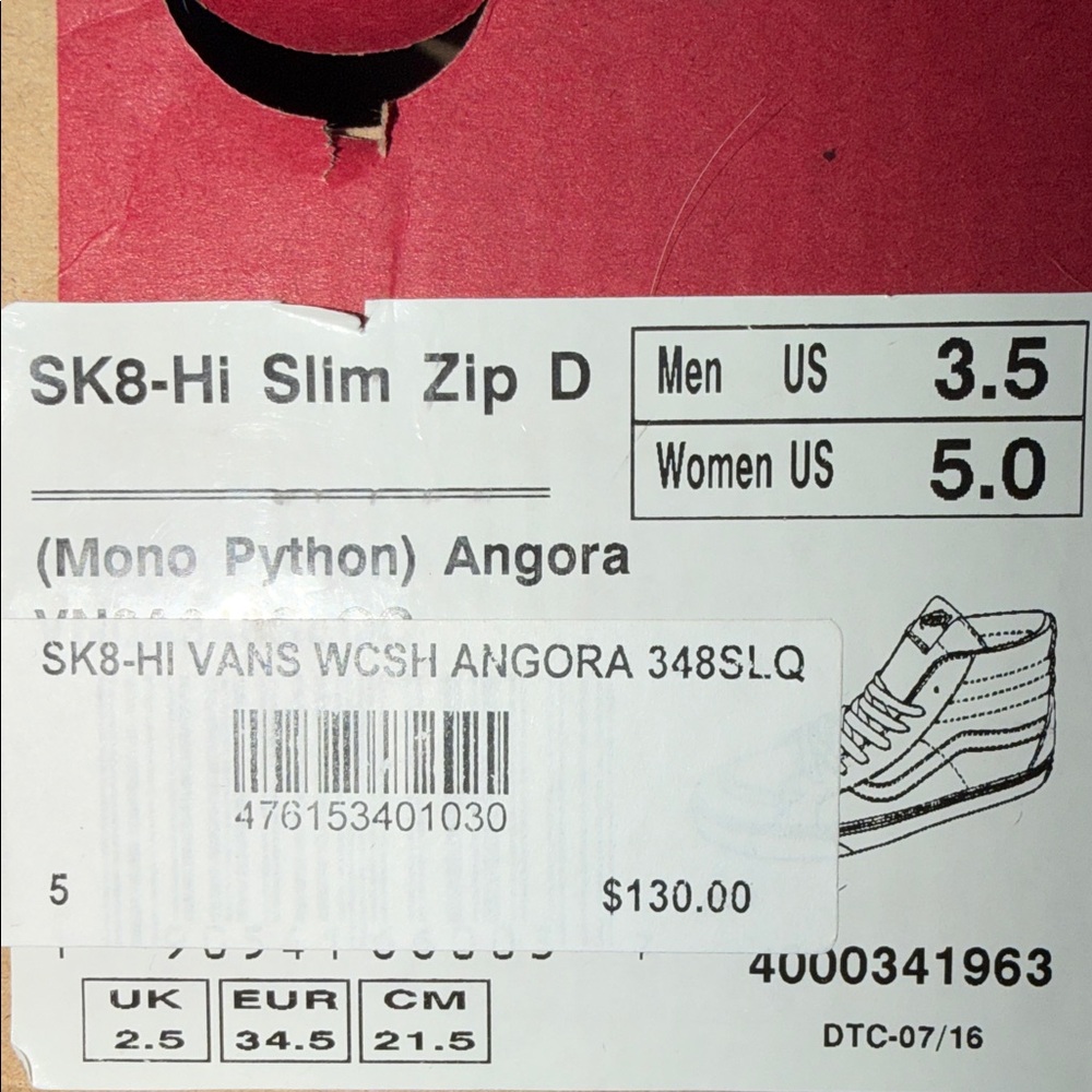 Vans Mono Python Angora High-Tops - Picture 6 of 6